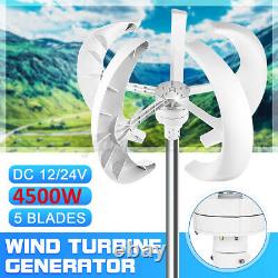 9000W 5 Blades 12/24V Auto Windward Lantern Wind Turbine Generator Vertical Axis