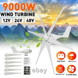 9000W 6 Blades Wind Turbine Generator Nylon Fiber Windmill Energy Turbine charge