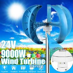 9000W DC 24V 5 Blades Lantern Wind Turbine Generator Vertical Axis Home Power
