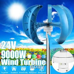 9000W DV 12V/24V 5 Blades Wind Turbine Generator Lantern Vertical Axis Clean