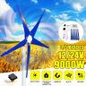 9000w Max Power 5 Blades 12/24v Wind Turbine Generator Kit With Charge Controller