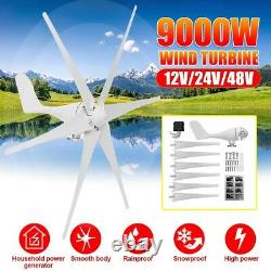 9000W Max Power Wind Turbine Generator Kit Wind Charge Controller 12V Windmill