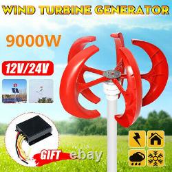 9000W Wind Turbine Generator Power 12V 24V Kit 5 Blades with Charge Controller