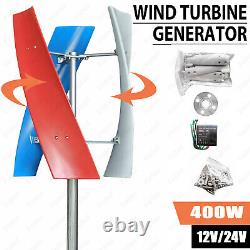 DC 12/24V Glass fiber Wind Turbine Generator Vertical Axis Wind Power US 400W