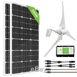 ECO Hybrid Kit100W 200W 500W 1000W Solar Panel + 400W Wind Turbine Generator