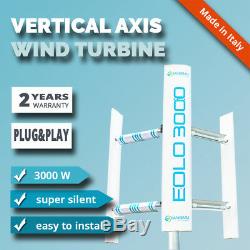 EOLO 3000W domestic vertical axis wind turbine generator house garden roof 3KW