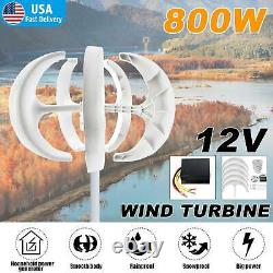 Hot 800W 12V 5 Blade Wind Turbine Generator Vertical Axis Units With Controller US