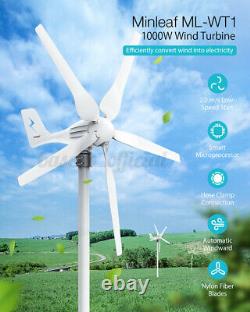 Minleaf 1000W Wind Turbine Generator DC 12V/24V Charger Controller Power 5 Blade