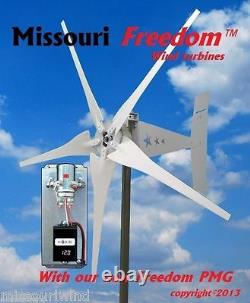 Missouri Freedom 12 Volt 1600 Watt 5 Blade Wind Turbine & Charge Controller Kit