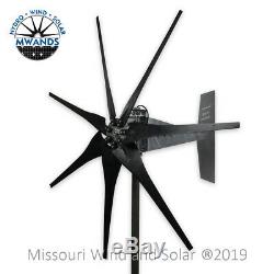 Missouri Freedom 12 Volt 1600 Watt 7 Blade Wind Turbine Generator Kit Black