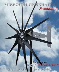 Missouri General Freedom II 24 Volt 2000 Watt 11 Blade Wind Turbine Generator