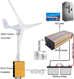 Pikasola 400W Wind Turbine Generator AC 12Volt Economy 3 Blades Windmill for Win