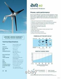 Primus Wind Power 1-AR40-10-24 AIR 40 Wind Turbine 24VDC with Built-In Regulator
