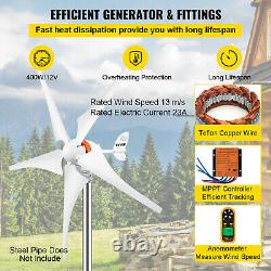 VEVOR 400W 12V Wind Turbine Generator Kit Wind Power Generator withMPPT 5 Blades