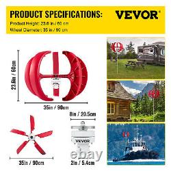 VEVOR Lantern Wind Turbine Vertical Axis Wind Power 100With12V 5 Blades with Light