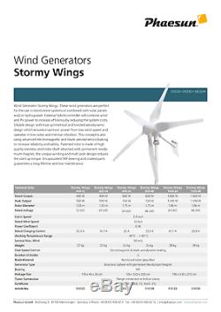 Wind Turbine Generator 1000W 24V (or 48V) for hybrid solar & hydro