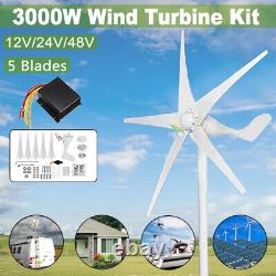 Wind Turbine Generator Kit 12/24/48V Wind Power 3000W 5 Blades Charge controller