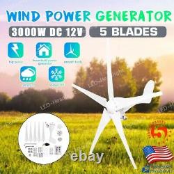 Wind Turbine Generator Kit 12V Wind Power Generator 3000W withController 5 Blades