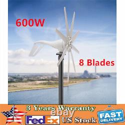 Wind Turbine Generator Kit 600W 12V with 8 Blades Wind Power Generator for Marine