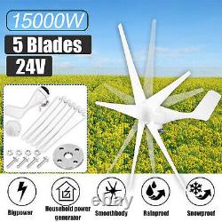Wind Turbines Generator Horizontal 15000W 5 Blades 24V Energy Turbines Charge