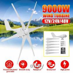 Wind Turbines Generator Horizontal Windmill Energy 6 Nylon Fiber Blades 9000W