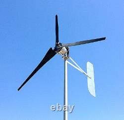 Wind mill 1685 Watt 76D 3 black Blade 24 AC 3-PH PMA generator 6.3 kWh