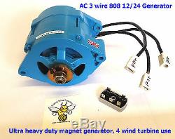 Wind turbine 3 wire AC Generator unit heavy duty 48v with 50 amp rectifier