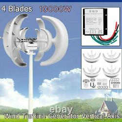 10000w 4 Lames 24v Lanterne Automatique Générateur De Turbine Éolienne Axis Vertical