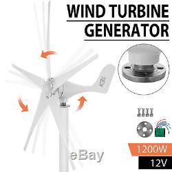 1200w Wind Turbine Du Générateur Unité 5 Lames DC 12v Avec Contrôleur De Charge D'alimentation