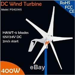 12v Ou 24vdc 5 Blades 400w Wind Turbine Générateur Avec Module Redresseur Intégré