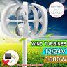 1600w Dc12 / 24v 5 Blades Lanterne Éolienne Générateur À Axe Vertical Moulin À Vent