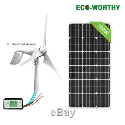 1750withday Kit Hybrid 400w Wind Turbine Générateur Et 100w Panel System Solar Home