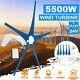 24v 5500w Générateur Unité Turbine 5blades Vent Contrôleur De Charge Withpower Diy Us