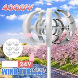 4000w 24v 5 Lame Éolienne Générateur À Axe Vertical Énergie Propre Jardin