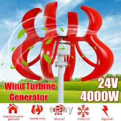 4000w Lanterne Éolienne Générateur Kit 12v Axe Vertical 5 Contrôleur Blades