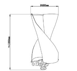 400W 24V Éolienne à axe vertical Turbine Générateur Contrôleur Kit d'éolienne domestique