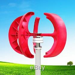 400w 24v Éolienne Générateur Lanterne Rouge Vertical 5 Feuilles Avec Contrôleur