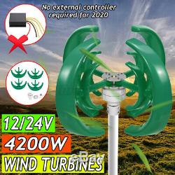 4200w 12v / 24v 4 Pales Éolienne Générateur D'énergie Électrique À Axe Vertical