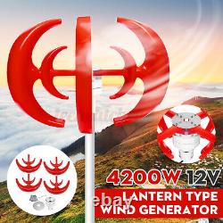 4200w Dc12/24v 4 Blades Lantern Wind Turbines Generator Vertical Axis