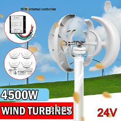 4500w 4 Lames 24v Lanterne Automatique Générateur De Turbine Éolienne Axis Vertical