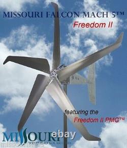 48 Volt 2000 Watt Missouri Falcon Mach 5 80.5 Pouces Liberté LL Turbine Éolienne