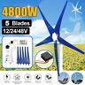 5 Blades 4800w Max Power Wind Turbines Générateur Dc12 / 24 / 48v Contrôleur De Charge