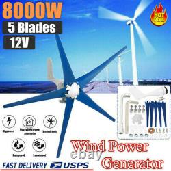 5 Pales 8000w Max Wind Turbines Generator 12v Windmill Withcharge Controller