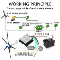5 Pales 8000w Max Wind Turbines Generator 12v Windmill Withcharge Controller
