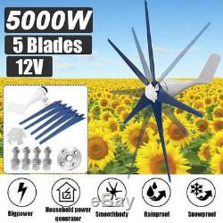 5000w Max Power 5 Blades DC 12v Éolienne Générateur Kit Avec Contrôleur De Charge