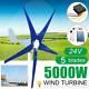 5000w Max Power 5 Pales Dc 24v Wind Turbine Generator Kit W. Charge Controller