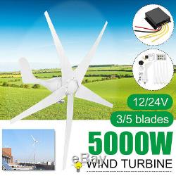 5000w Max Power Wind Turbines Générateur 3 / 5blades + Dc12 / 24v Contrôleur De Charge