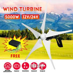 5000w Max Power Wind Turbines Generator 5blades + Dc12v Charge Controller