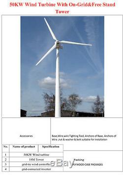 50kw Énergie Turbine Éolienne Démarrage Basse Vitesse Hors Réseau Highpower Génération