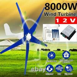 8000w 5blade Wind Turbines Generator Horizontal 12v Windmill Withcharge Controller